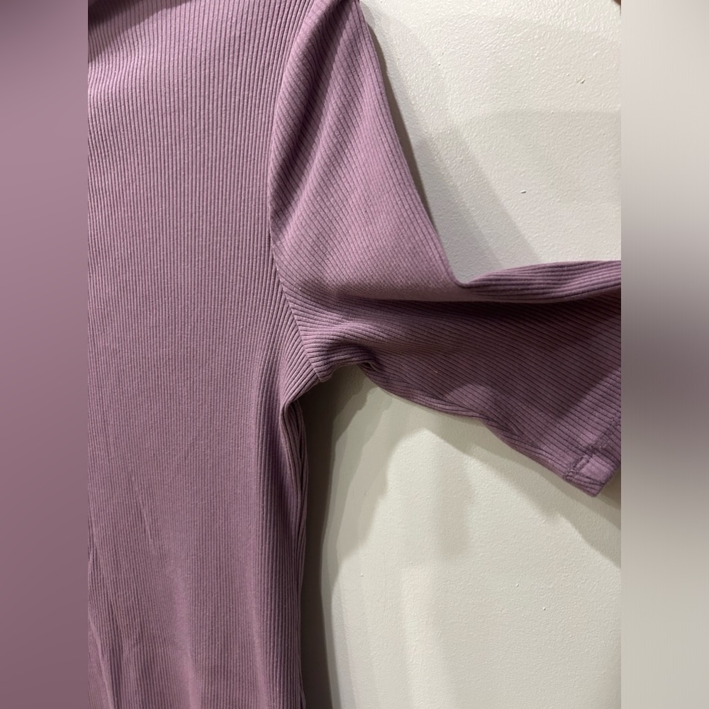 Lilac Ribbed Stretch Knit Button Down Gap Dress - image 6
